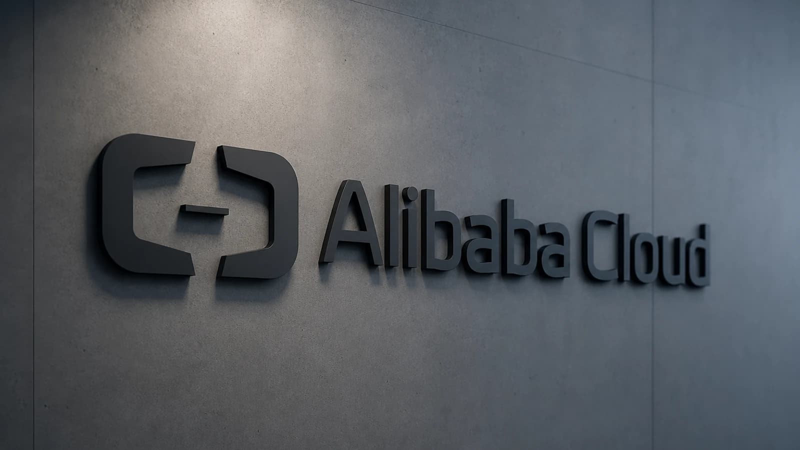Вывеска Alibaba Cloud в офисе или на стенде компании