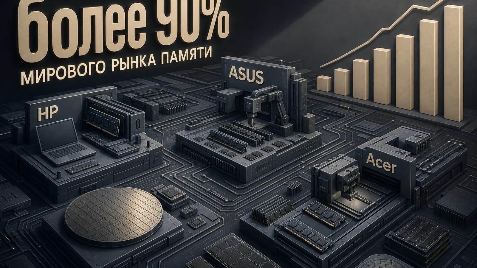 Инфографика: более 90% мирового рынка памяти