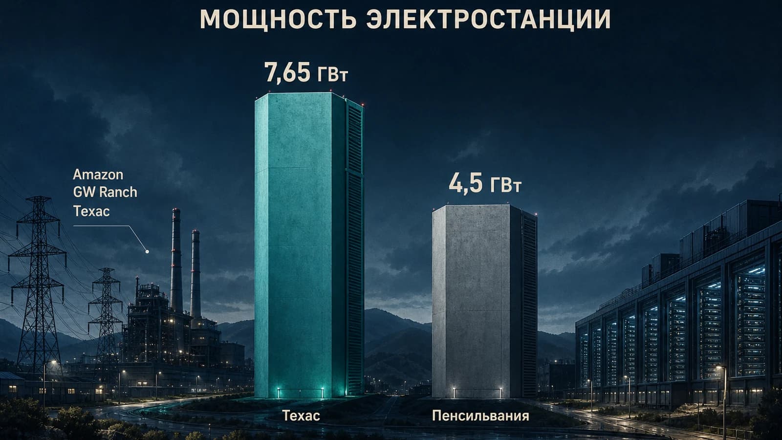 Инфографика: 7,65 ГВт мощность электростанции