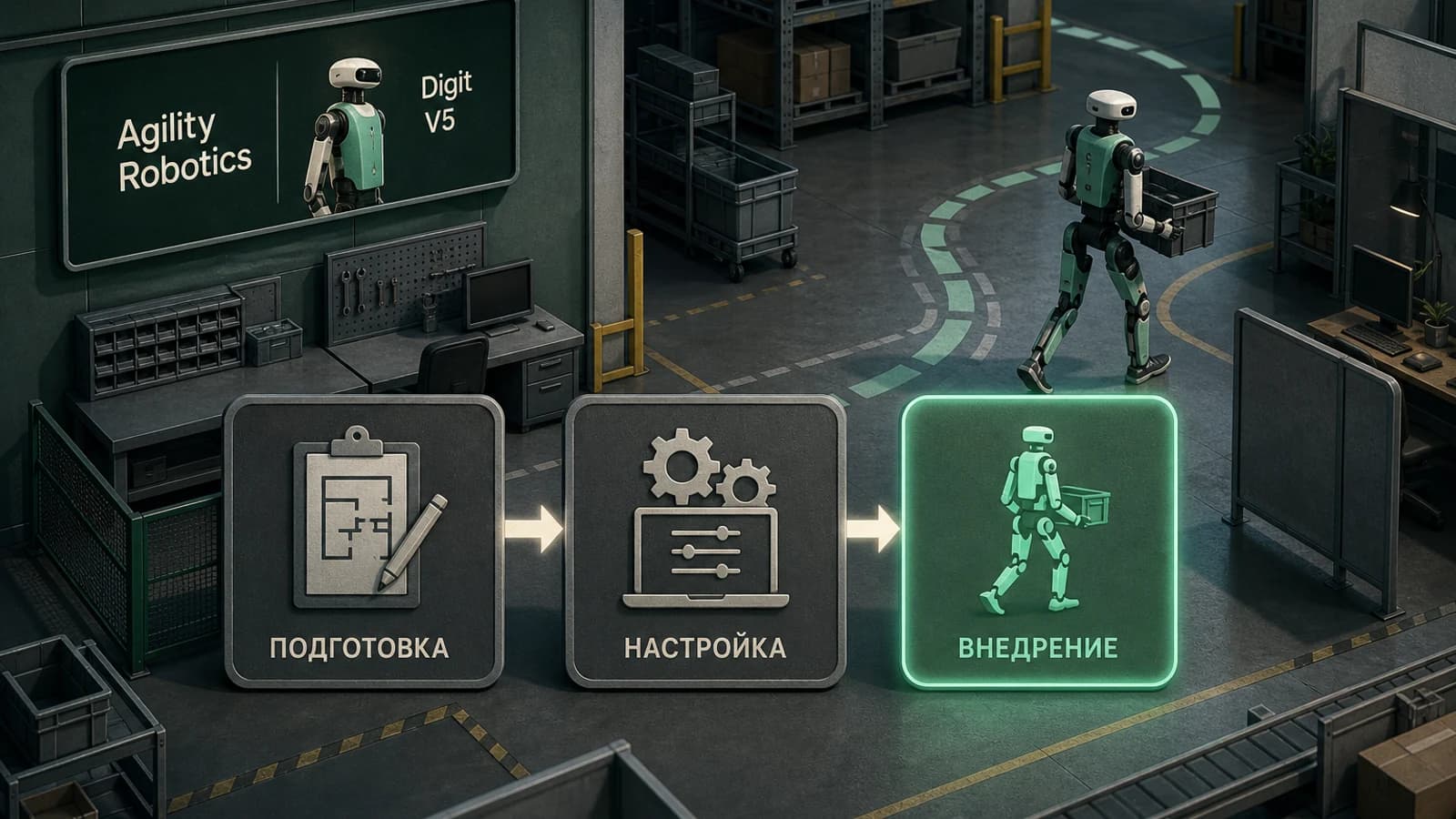 Инфографика: Agility Robotics — внедрение потребует меньше изменений простра