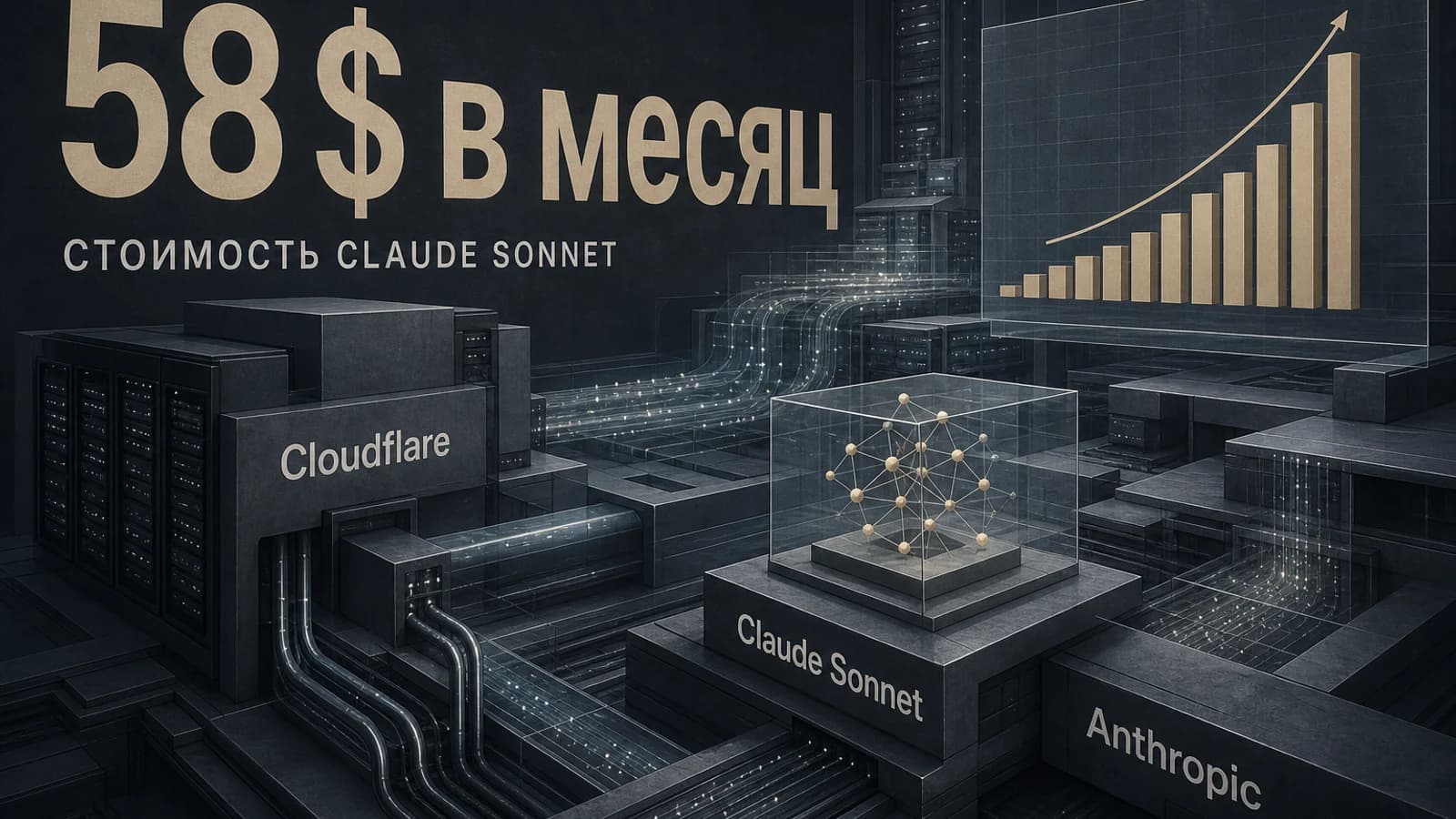 Инфографика: 58 $ в месяц стоимость Claude Sonnet