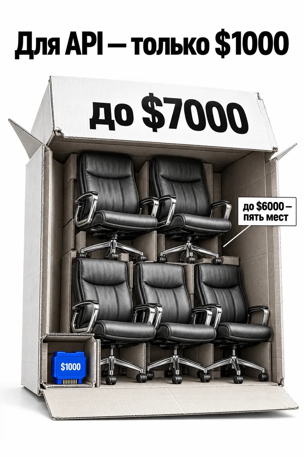 Вскрытый пакет Claude стоимостью до $7000: маленький кредит $1000 для API рядом с пятью командными местами стоимостью до $6000.