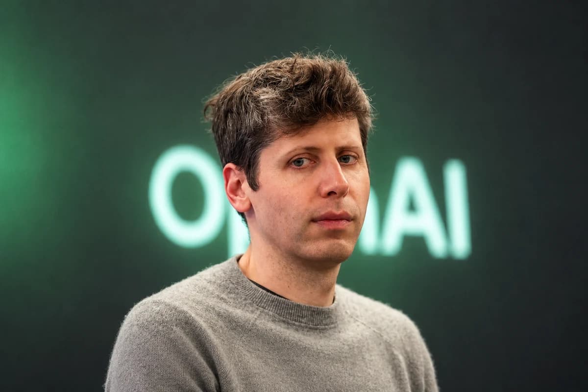 ИИ-иллюстрация: Сэм Альтман, глава OpenAI, — стилизованный портрет
