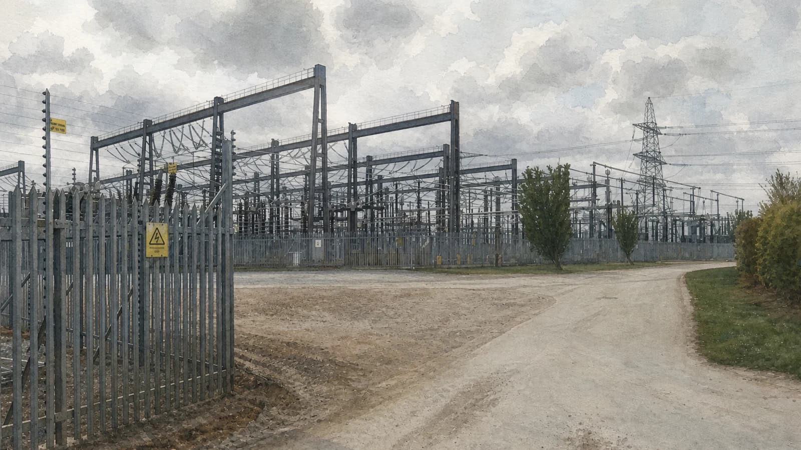 Высоковольтная электроподстанция в Великобритании